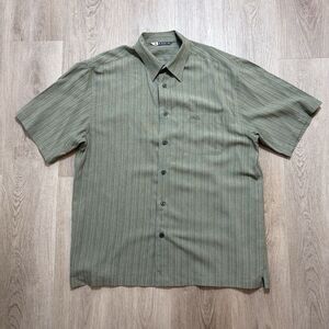 Vintage Hobie Men's Large  Button-Down Shirt Logo Polynosic‎ Rayon Blend Brown L